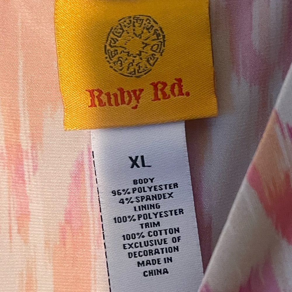 Ruby Rd Lace Back Long Flowy Stretch Boho Ruffle dress. Size XL GUC. - Picture 6 of 6